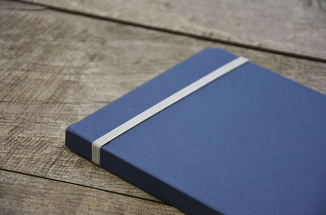 Carnet Bleu Roi avec élastique horizontal et soufflet intérieur