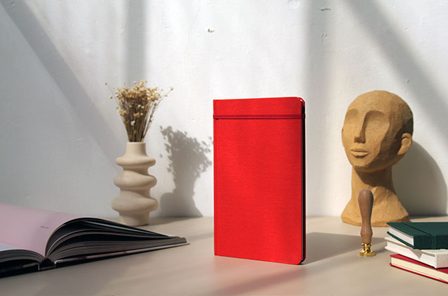 Carnet A5 Toile du Marais en toile tissée – coloris Rouge Coquelicot