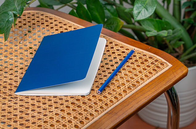 Cahier A5 orange – marquage à chaud en couverture