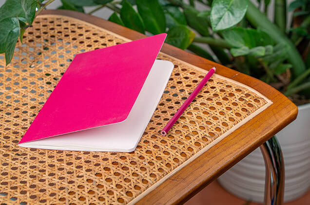Exemple de cahier vert personnalisé pour une marque
