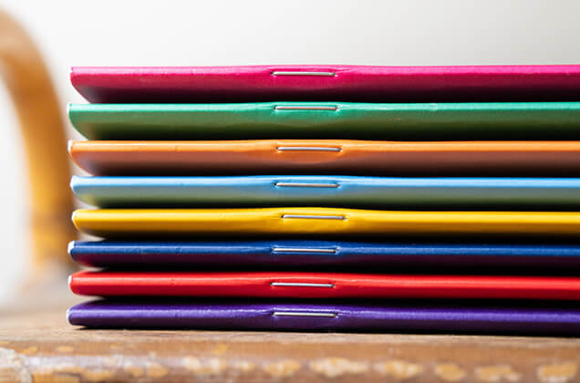 Palette complète des coloris disponibles pour les cahiers colorés
