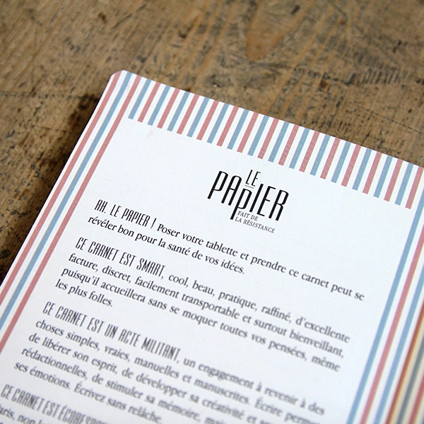 Fabrication locale et éthique – Carnets Le Papier fait de la Résistance 
