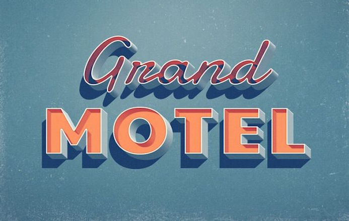grand motel typographie retro