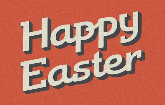 Happy esater - le papier - typography 2