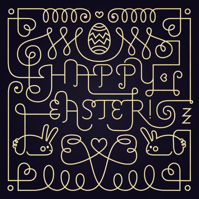 Happy esater - le papier - typography 5