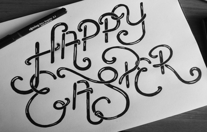 Happy esater - le papier - typography 9