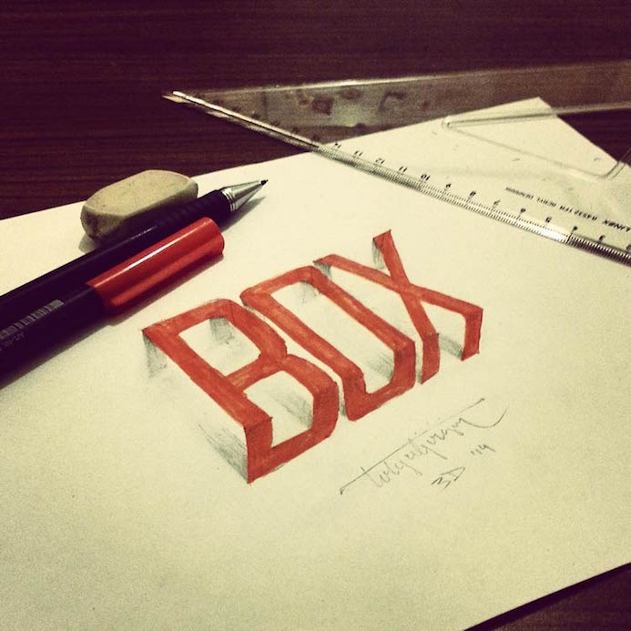 Typographie 3D Le Papier 6